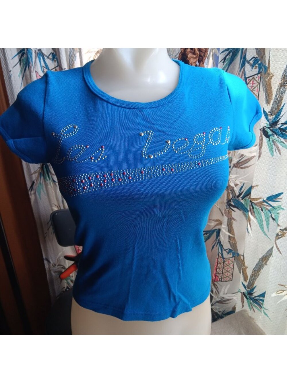 sz 1 XS T-Shirt Avanti Collection Rhinestone Las Vegas Logo Blue Canada
